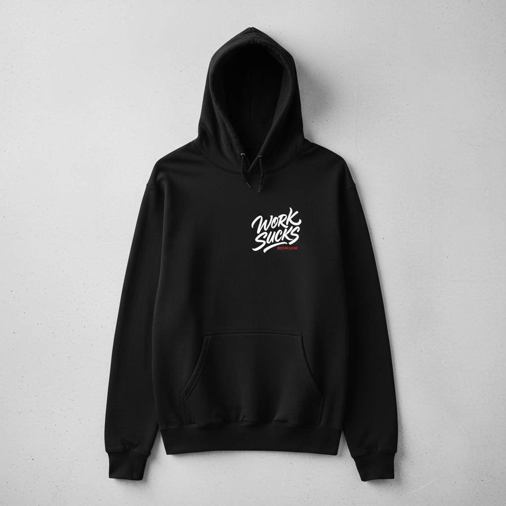 Work Sucks! Go Ride Hoodie BLK